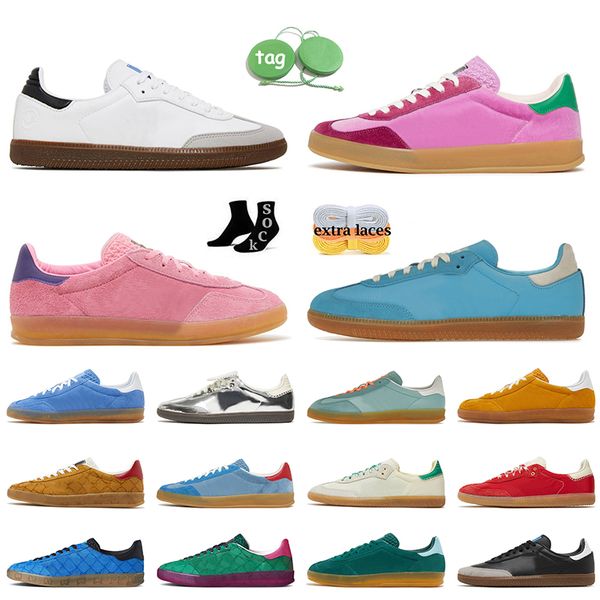 

monogram gazelle running shoes sporty & rich blue grey vegan wales bonner cream green pink velvet gazelles sports trainers black white desig