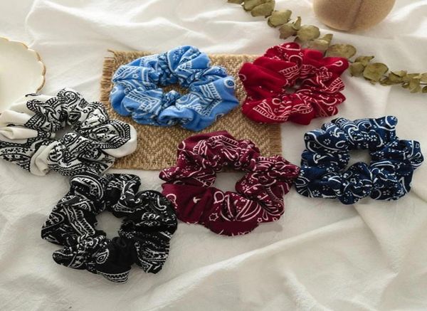 

fashion women elastic hair bands whole scrunchies ponytail holder bandana scrunchie ties for girls accessories6385298, Slivery;white