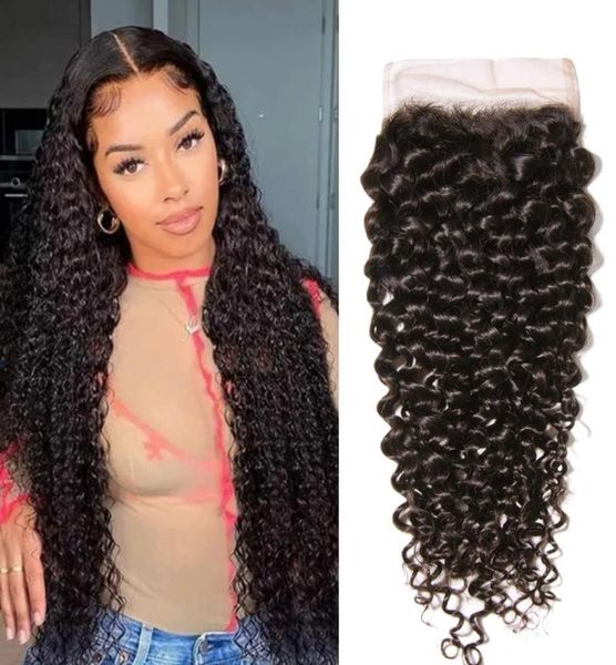 

brazilian virgin hair jerry curly 4x4 lace closure preplucked with baby hair4983492, Black;brown