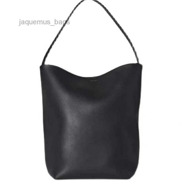 

designer the row leather large capacity tote bag n / s park tote bag minimalist bucket shoulder
