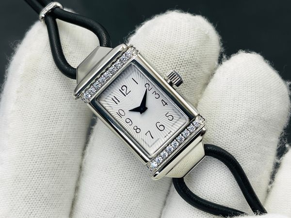 

new reverso one duetto ref3342520 diamond women watches swiss quartz ladies watch sapphire crystal 316l stainless steel fashion watches, Slivery;brown