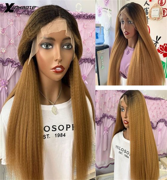 

ombre color wig human hair kinky straight 13x4 lace front wig 180 remy brazilian remy human hair wigs for black women4177510