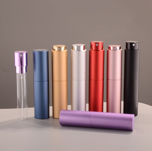 

10ml portable packaging glass lipstick red tube cosmetics spray empty bottle rotating perfume bottle, many styles options, support custom lo