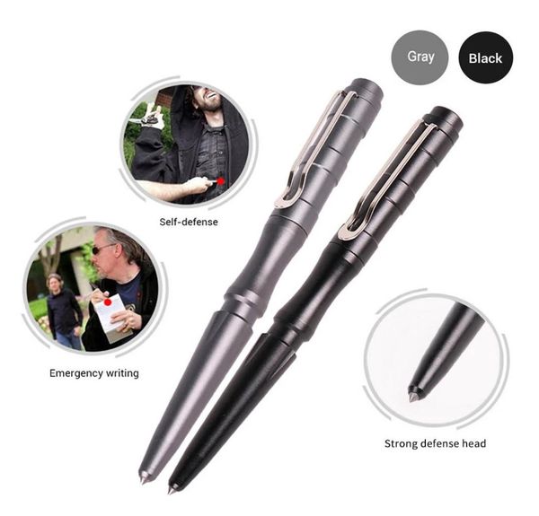 

self defense tactical pen black gray color simple package personal emergency defense tool security protection edc tool4588869