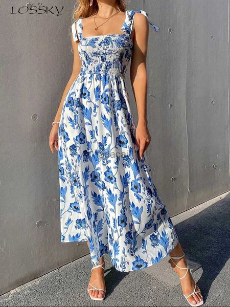 

floral long dress women fashion backless sleeveless bandage beach sundress casual green summer ladies new in dresses 2023, Black;gray
