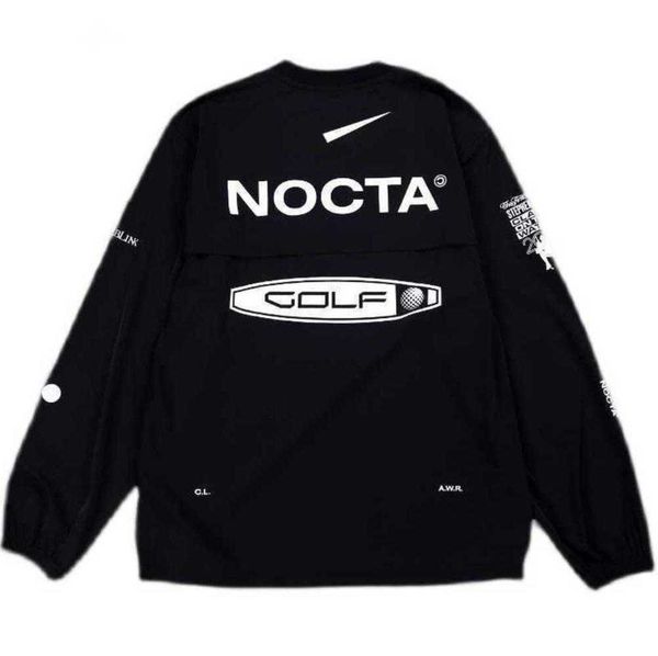 

mens hoodies sweatshirts 2023 us version nocta golf co branded draw breathable quick drying leisure sports tshirt long sleeve round neck sum, Black