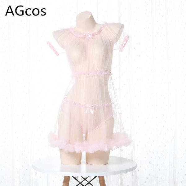 

set agcos original design pink transparent lolita dress cosplay costume woman lovely suits cosplayhkd230703, Black;white