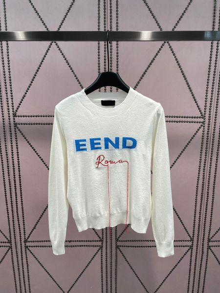 

2023 women's letter knittd new fashion women's o-neck sweaters women tassels long sleeve sweater casual pullovers, White;black