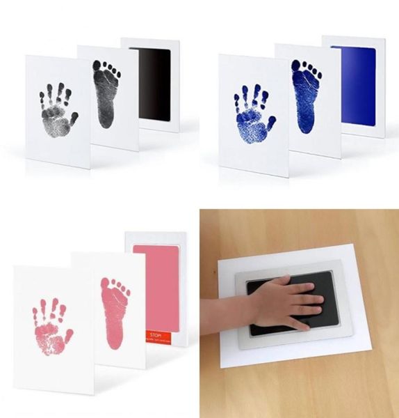 

baby footprint handprint imprint sets full moon infant wash stamp pad ink security environment protection family souvenirs 6 8723207