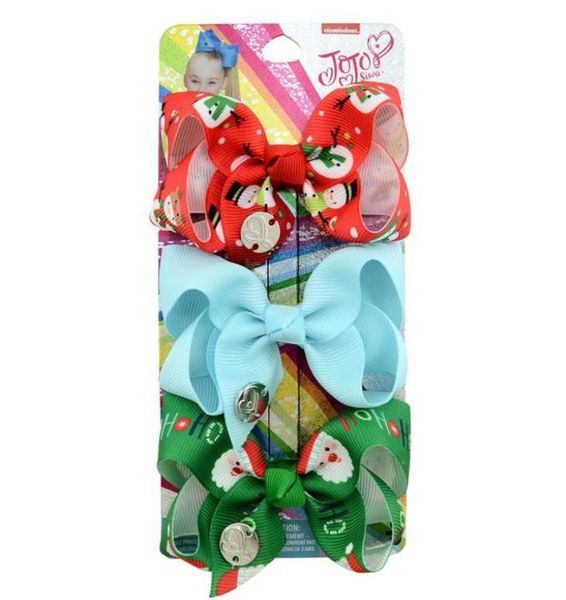 

3pcsset christmas jojo siwa girls hair clips cartoon jojo siwa bows baby bb clips kids barrettes girls hair bows hair accessories8001908, Slivery;white