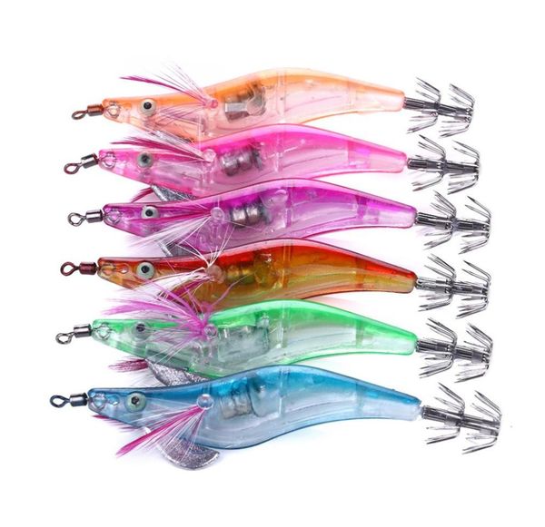 

20pcs 25 light fishing lure 105cm 13g led electronic shrimp squid hook squid jigs fishing tackle1595259