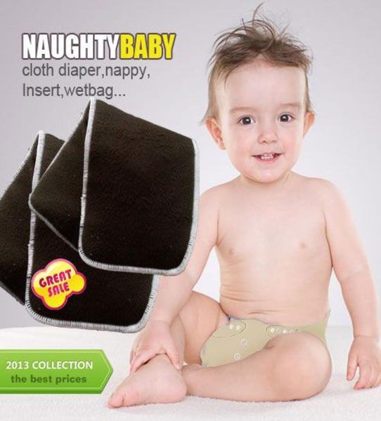 

us promption 500 pcs reuseable charcoal bamboo insert 4 layers 22 baby cloth diaper nappy inserts7031954