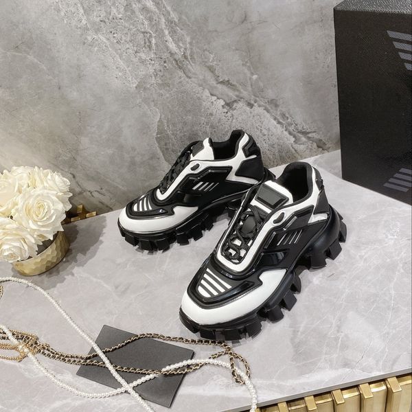 

designer luxury brand men women casual shoes track white black sneakers leather trainer nylon printed platform 0702