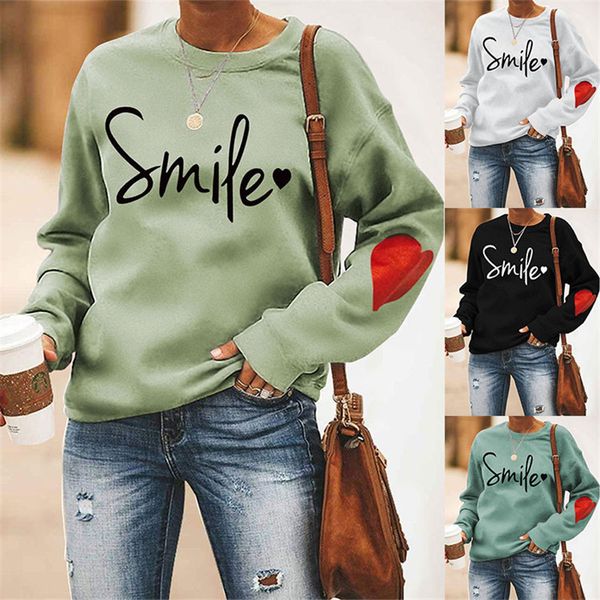 

men s hoodies sweatshirts winter simple long sleeved sweater women s pullover sports casual letters smile optimistic printed 230701, Black