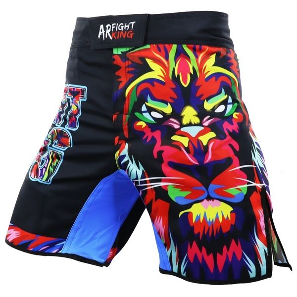 

men's shorts mma fight sports colorful lion comprehensive fighting training beach fitness running muay thai sanda multifunctional 23070, White;black