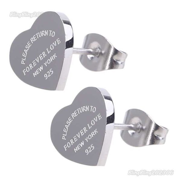 

cute size luxury designer women fashion stud stainless steel lover gifts high polish engagement earrings wholesale, Golden;silver