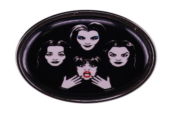 

gothic queens lapel pin goth halloween queen elvira vampira lily morticia medal brooch accessories unique jewelry gift1964267, Blue