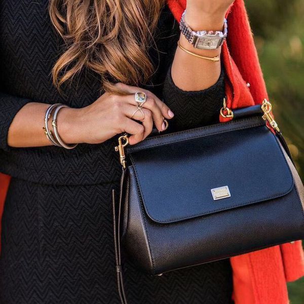 

medium sicily bag calfskin leather fashion temperament handbag shoulder messenger bag crossbody tote bag 21cm
