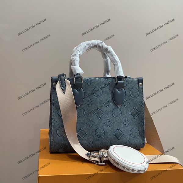 

23ss women shoulder bag denim shopping bags handbag luxurys designers tote shouder cross body bag with coin bag purse pouch 25m