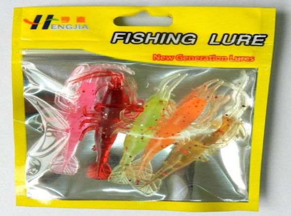 

new luminous simulation squid fishing lure bionic plastic soft shrimp prawn baits for fershwater fishing 5pclot9643516