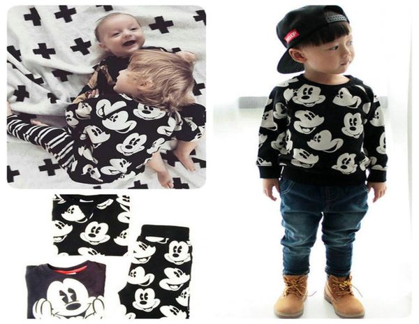 

spring autumn baby boys clothes cartoon tshirt and pants 2pcs cotton suits children clothing sets toddler brand tracksuits4677094, White