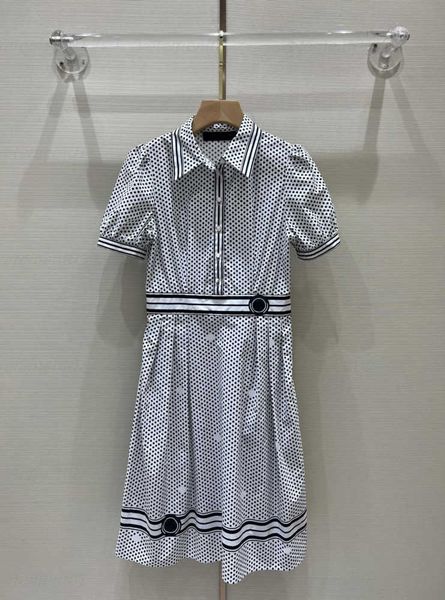 

classic football shirt dress summer dress classic dot positioning letter print pattern temperament elegant fashion age reduction new fashion, Black;gray