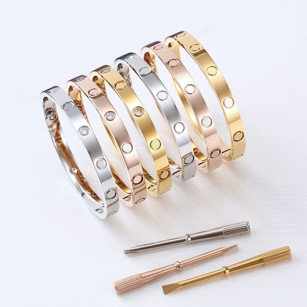 

love bracelet gold bracelet luxury jewelry designers 18k rose gold silver plated diamond designer bangle sterling silver jewelry woman men c, Black