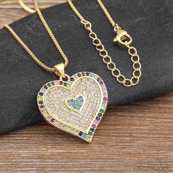 

pendant new arrival romantic heart shape colorful color cubic pendant lucky wedding jewelry gifts necklace r230703, Silver