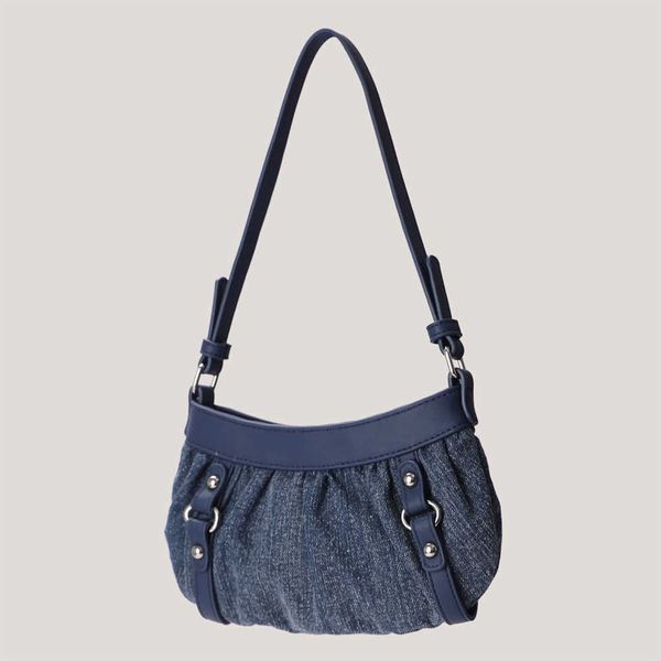 

small crowd design south new denim underarm bag women's french canvas patchwork color contrast shoulder bag