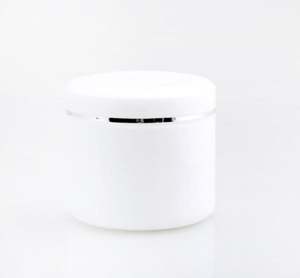 

20pcs 500ml white pp cosmetic pot air tight jar 176oz scrub containers spoon wide mouth jars w silver rim lids 500g6899768