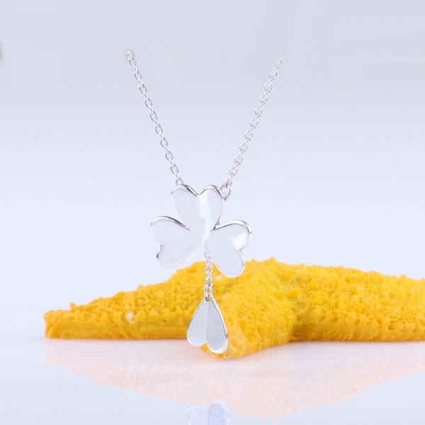 

european and american fashion lucky four-leaf clover necklace sterling silver simple drawstring necklace women