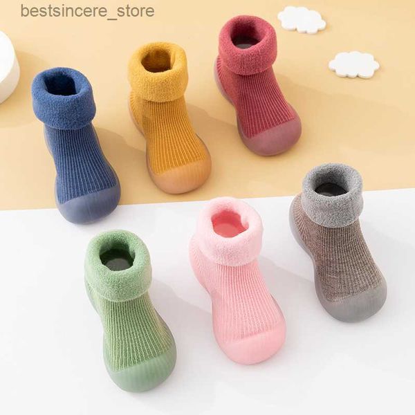 

winter kids warm snow shoes first walkers infant boys brushed thick socks yellow baby girls booties soft soles toddler sneakers