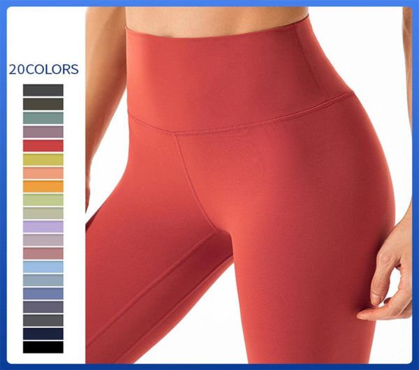 

lu stylish yoga clothes leggings naked feeling sports pants women breathable workout seamless scrunch pants gym legging 7084583, White;red