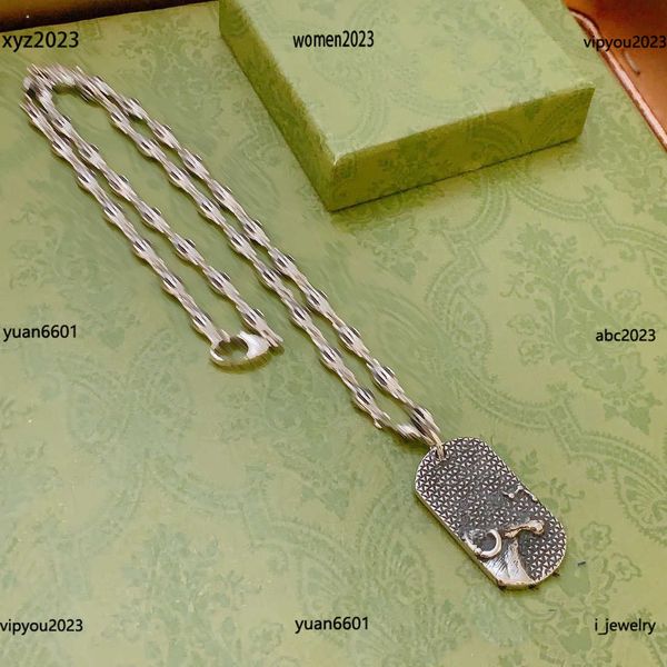 

designer women necklace fashion logo chain jewelry animal embossed metal plate pendant necklaces #including box new arrival, Silver