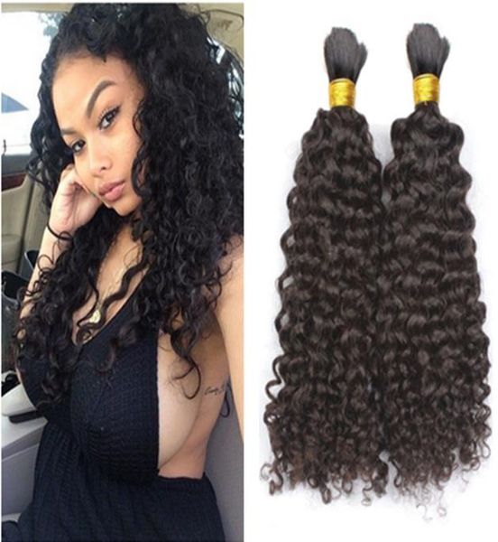 

hair bulk kinky curly afro mongolian 3pcs bulks hair for braids5855591, Black