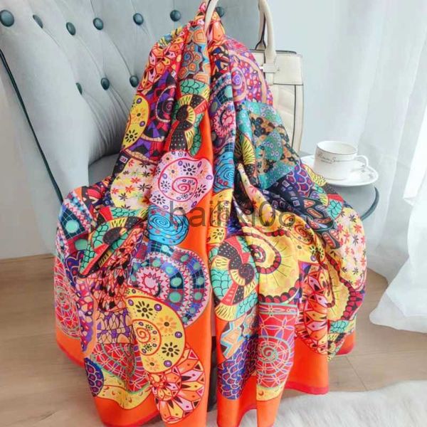 

scarves 180*90cm classic summer beh prints silk scarves female shawl women foulard cover-ups wrap bandanna muffler chiffon hijab lady j23070, Blue;gray