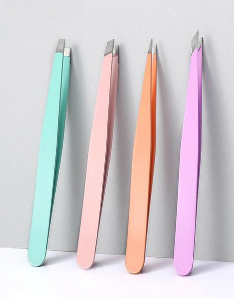 

eyebrow tweezers stainless steel point slant flat tip removal makeup professional hair removal eyebrows pliers clip wzg tb20038119219