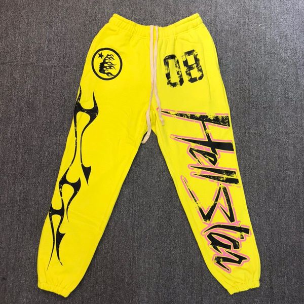 

pants mens designers men pantsl hellstar studios blyellow flare pants sweatpants men jogger fashion hip hop casual pants, Black