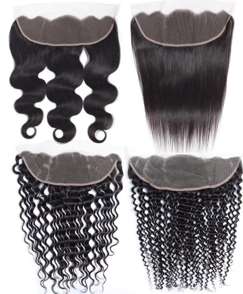 

13x4 lace frontal with baby hairs pre plucked ear to ear frontal body wave straight deep kinky curly yaki water weave hair8905627, Black;brown