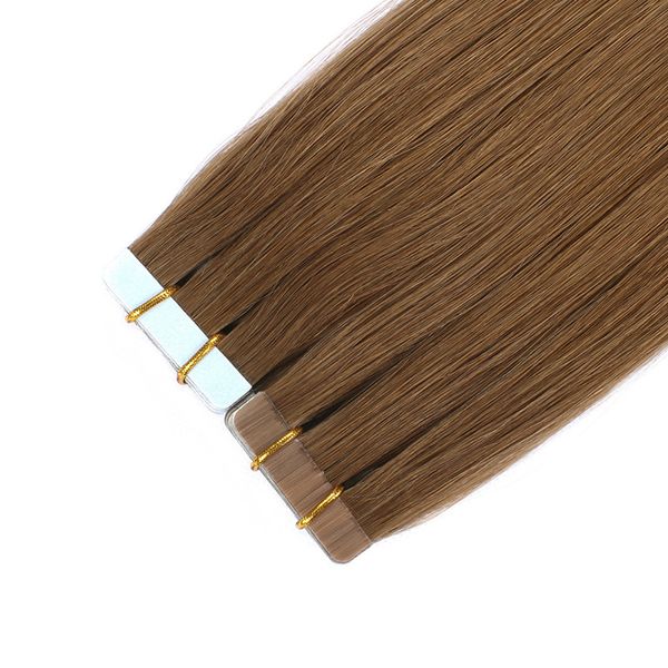 

grade 12a tape in virign hair extensions 6# prebonded pu hair extension skin adhesive 30% long hair 40pcs/100g 18-24 inch in stock, Black