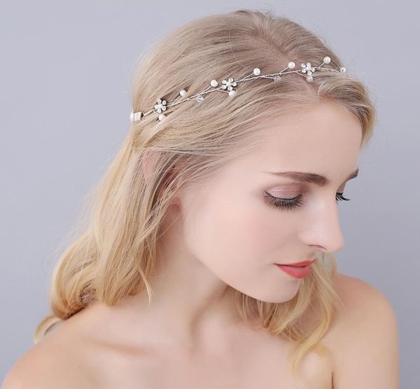 

real image bridal headband crystals beads bridal accessories simple style wedding hair accessories hair jewelry bridal headpiece9660749, Silver