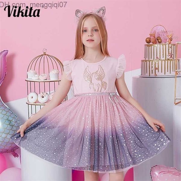 

girl's dresses girl's dresses vikita girls summer dress kids party prom princess dresses children unicorn mermaid cartoon clothes, Red;yellow