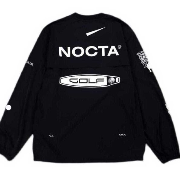 

mens hoodies us version 2023 nocta golf 2022 co branded draw breathable quick drying leisure sports t-shirt long sleeve new round neck summe, Black