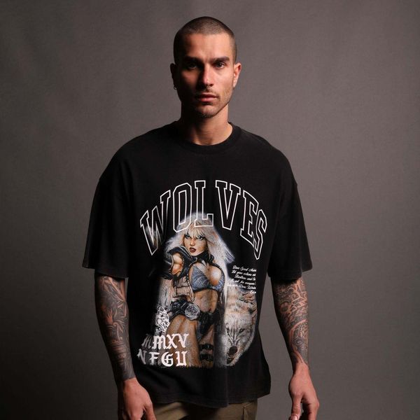 

men's t-shirts darc t-shirts oversized graphic dtg printing technique workout gym fitness men short sleeve tees aesthetic darc wolves t, White;black