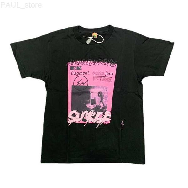 

men's t-shirts 22ss fragment printing 100% cotton eu size cactus jack t shirts men women vintage clothes four seasons stranger things g, White;black
