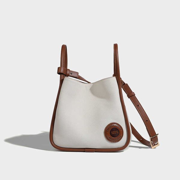 

french bucket bag women's new bag large capacity commuter canvas bag handheld one shoulder crossbody bag