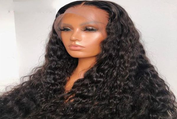 

loose curl 250 density 13x6 lace front human hair wigs 360 lace frontal wig brazilian remy hair water wave 30 inch full you may3873076, Black;brown