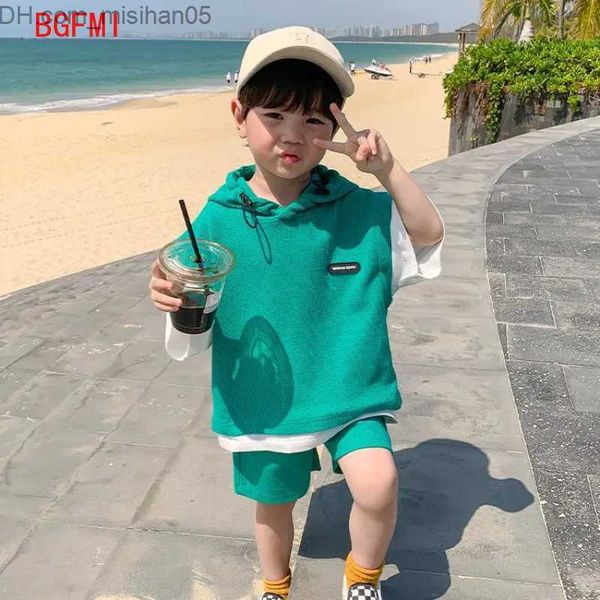 

clothing sets clothing sets children kids boys girls clothes short sleeve hooded shirt short kid 2pcs suit cotton summer baby boy outfit 230, White