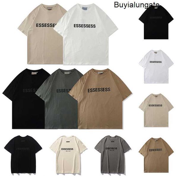 

ess 2023 mens t shirts women designers essent-shirts thick cotton version summer tshirt tees fashion man casual letter polos clothing cloth, White;black