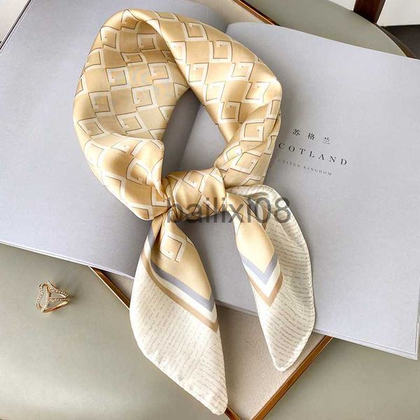 

scarves 2022 silk square scarf lady hair band foulard satin female scarves headband women bandana shawl and wraps large hijab summer j230703, Blue;gray